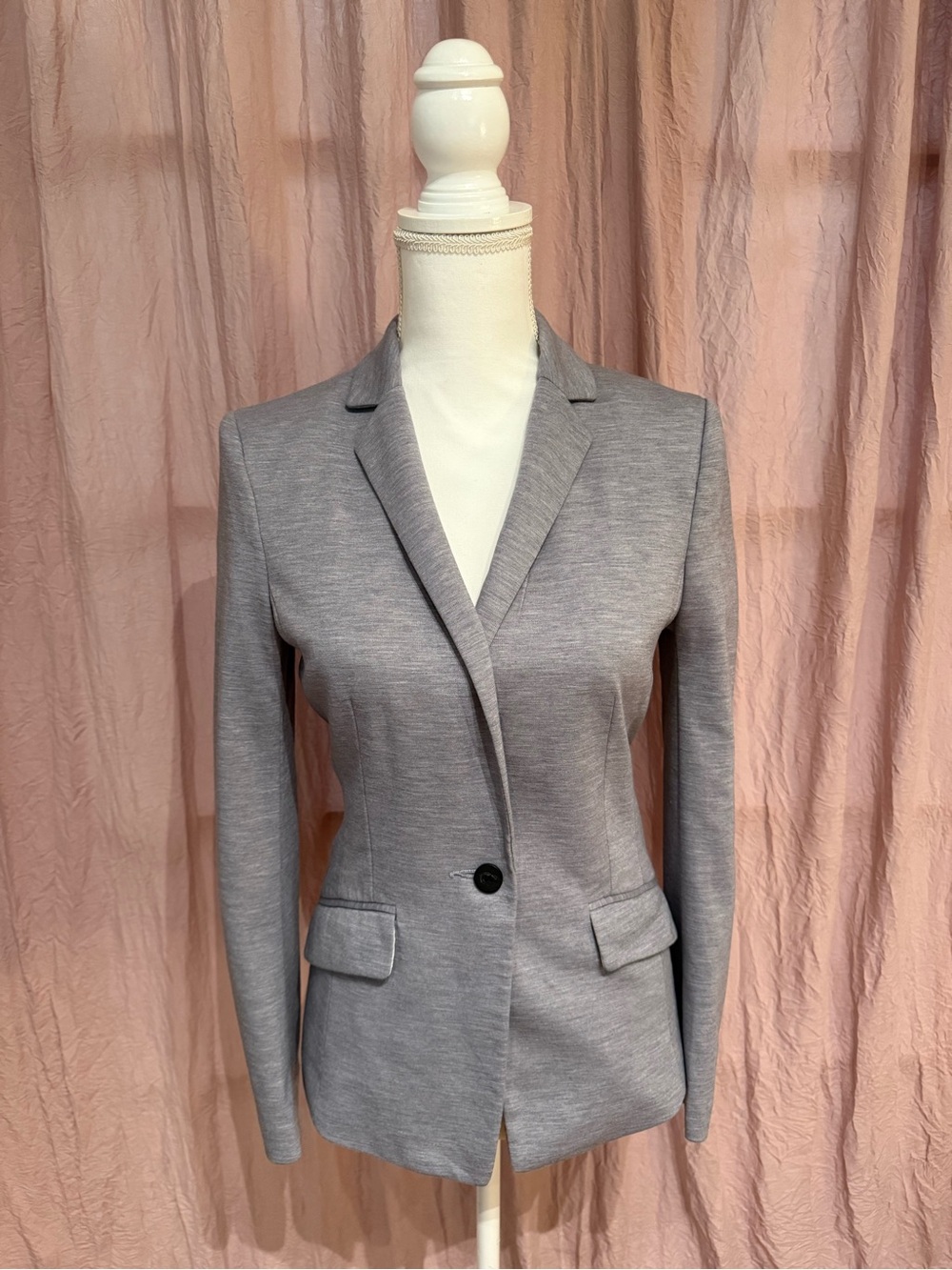 H&M Light Gray Single-Button Tailored Blazer